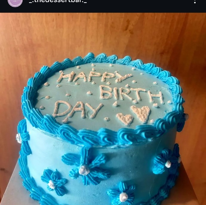 Blue celebration cake