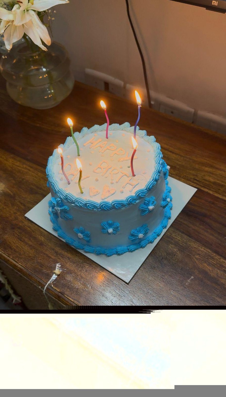 Blue birthday cake