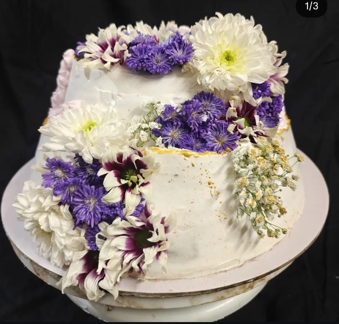 Floral celebration cake