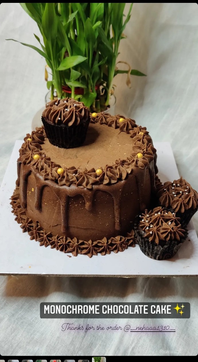 Monochrome chocolate cake